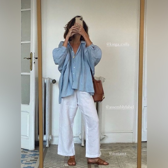 Assembly Label White Linen Pants - Picture 6 of 6